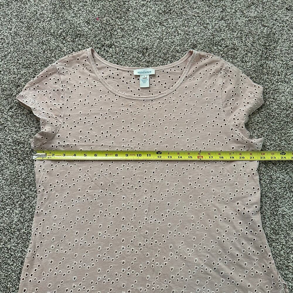 Sundance light pink cotton eyelet short sleeve top size XL - Picture 12 of 13